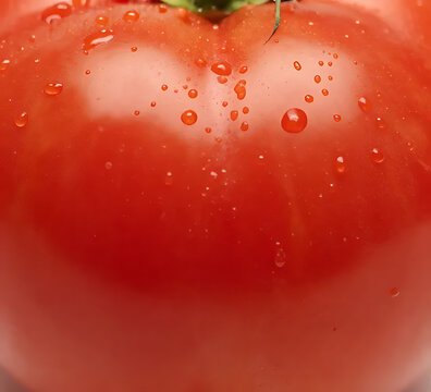 Macro close-up of tomato skin texture with natural shine