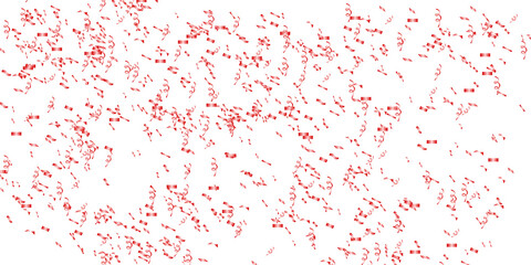 A concentrated burst of red confetti and streamers originates from the left side, adding a dynamic...