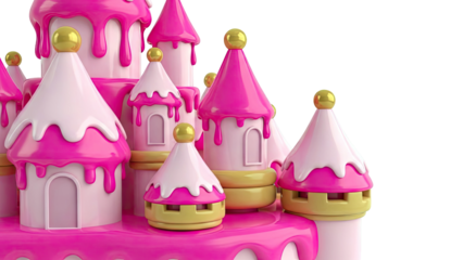 Pink Candy Castle with Gold Accents