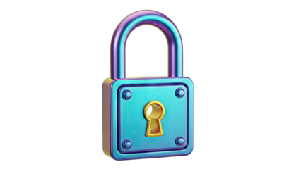 Shiny Blue and Purple Padlock