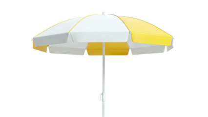 Yellow and white beach umbrella