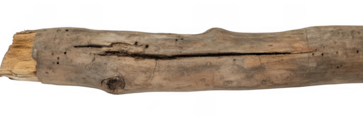 Weathered wooden log isolated nature isolated on a transparent background