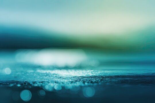 Softly blurred image of water with highlights and gradient sky