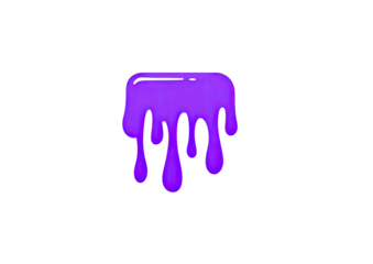 Glowing purple slime drips downward from a squared top against a stark black background