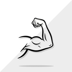 Fototapeta premium A flexed arm with a fist showing strength and power