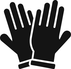 Fototapeta premium cleaning gloves icon silhouette vector
