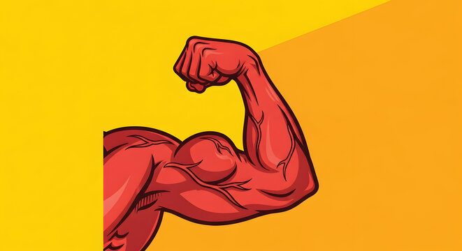 Strong muscular bicep arm flexing power brawny male limb vector icon graphic design element for fitness club gym bodybuilding logo emblem strength motivation