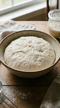 Bread Dough Rising Yeast Fermentation Baking Timelapse