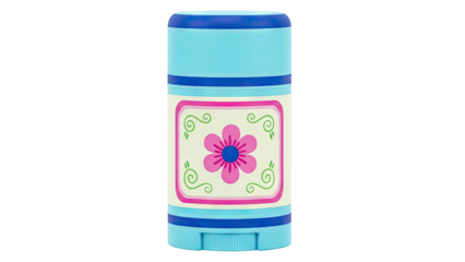 Blue and pink floral deodorant stick