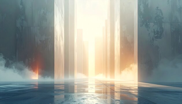 未来へと続く道を表す抽象的な背景