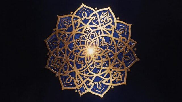 Abstract illustration of ornate gold pattern