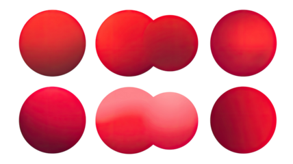 Abstract red glossy spheres smooth gradient geometric shapes modern minimal art elements isolated on white background