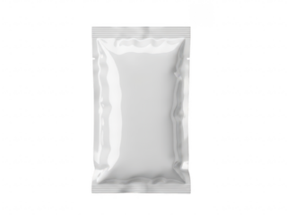 Empty transparent plastic pouch isolated on transparent background