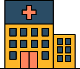 Fototapeta premium Hospital Building Exterior Flat Vector Illustration