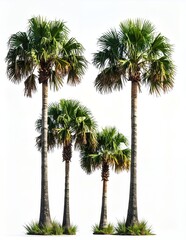 Fototapeta premium Group of Palm Trees Against a White Background.
