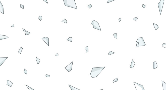Dynamic illustration of shattered glass pieces creating a delicate and unpredictable pattern