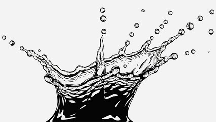 Dynamic Water Splash Crown Shape Abstract Liquid Motion.