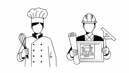 Chef and Architect Professions Represented by Icons.