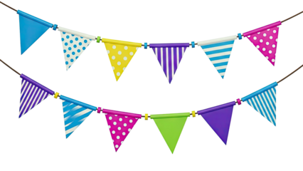 Colorful Party Bunting Flags with Patterns