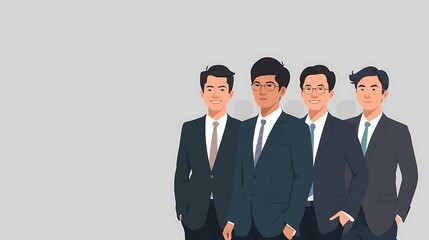 Successful female corporate team standing together for business concept