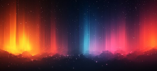 Vibrant Aurora Borealis Lights Over Starry Night Sky Background northern lights stars