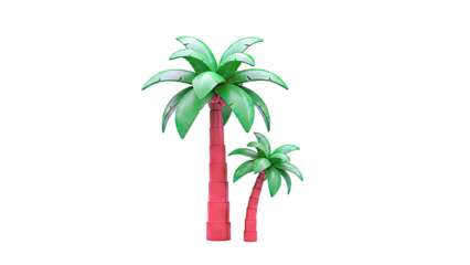 Two Stylized Palm Trees