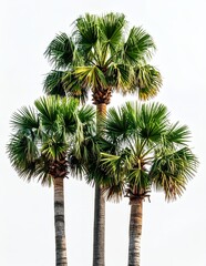 Fototapeta premium Palm Trees Against a White Background in Natural Light.