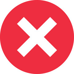 Obraz premium Red cross mark, NO sign on transparent background