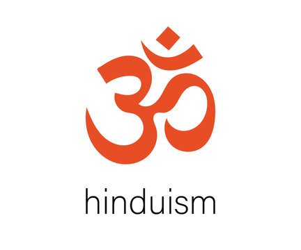om symbol vector illustration. ohm symbol sign on white background. Symbol of Buddhism and Hinduism religions. The symbol of the divine triad of Brahma, Vishnu and Shiva. Om icon Flat design