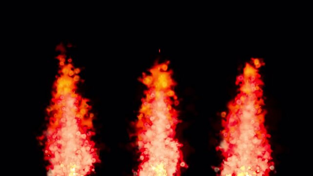 Simple Animation Of Fire Flame Cartoon Style On Transparent Background