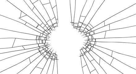 Obraz premium Shattered Glass Surface with Dual Impact Points and Radiating Crack Patterns, Abstract Broken Texture