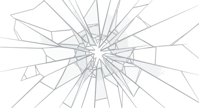 Dynamic broken glass texture illustration with radiating cracks, symbolizing stress, disruption, or sudden impact