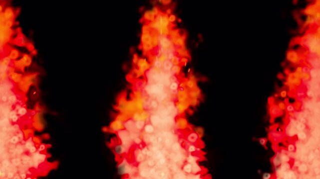 Simple Animation Of Fire Flame Cartoon Style On Transparent Background