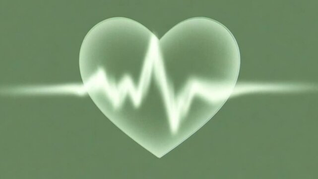 Close-up of a translucent white skeleton leaf cut into a heart shape standing upright against a solid green background, symbolizing fragile or eternal love.