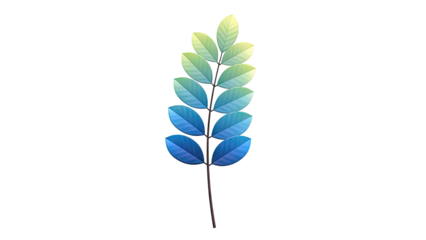 Green Leafy Branch with Gradient Color