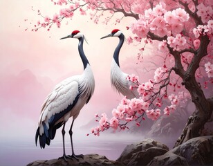 Fototapeta premium Illustration of a blue heron