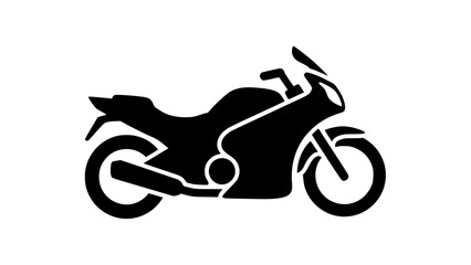 Fototapeta premium Powerful sport motorcycle silhouette dynamic black outline on white representing speed freedom and adventure on two