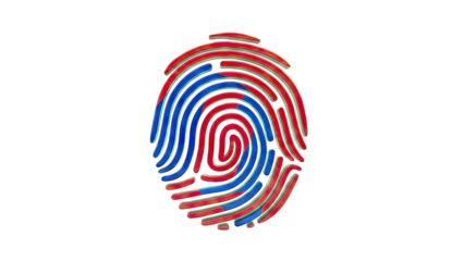 3D Red and Blue Fingerprint