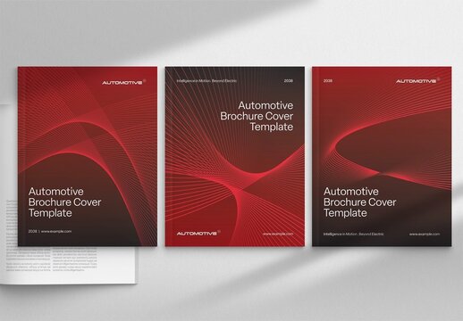 Vibrant Red Brochure Cover Template, Multipurpose Front Page for Company Report & Document Layout