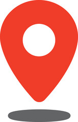 赤いピン　カラーの位置情報マーク　ベクターイラスト素材