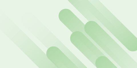 White abstract wide banner background with green geometric shapes. Minimal geometric. Modern futuristic concept.