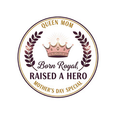 A circular badge with a crown and text isolated on transparent background