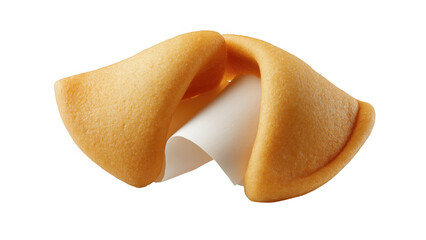 Obraz premium Fortune cookie split open to display a fortune inside, AI, PNG