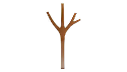 Fototapeta premium Abstract brown tree branch on white background