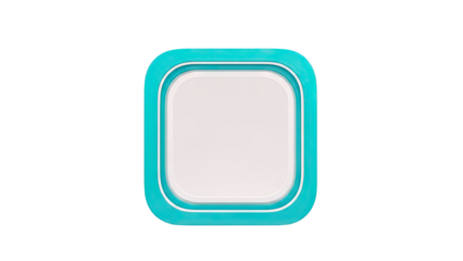 Aqua and White Rounded Square UI Element