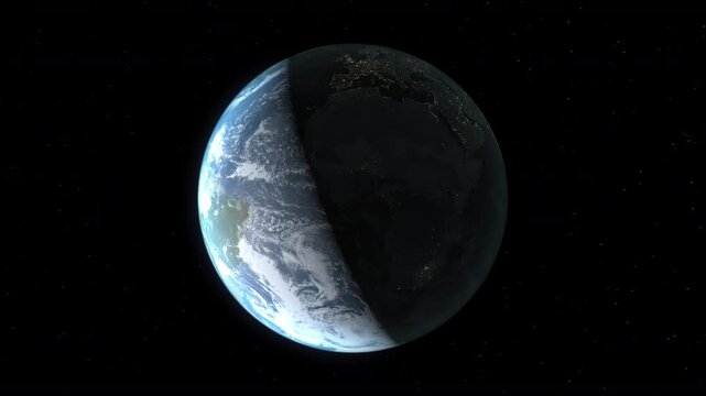 Location and map of Rwanda on the surface of the earth at nighttime.