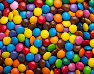 Colorful candy-coated chocolate background.