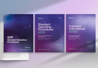 Modern Brochure Cover Template with Abstract Glass Ripple & Futuristic Technology Startup Theme