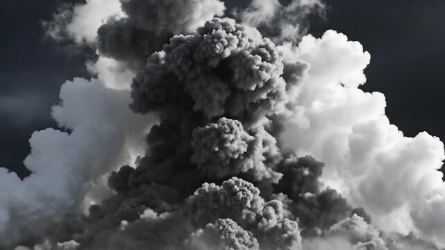 Volcanic Eruption Clouds Filling the Sky.