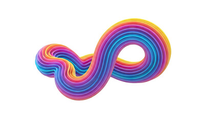 Obraz premium Abstract Swirling Ribbon with Rainbow Colors